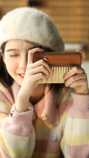 MHW-3BOMBER Line Leather sheath brush 145mm*94mm (walnut + horse hair)